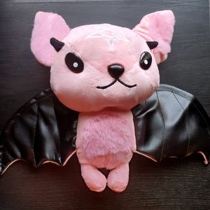 14" Pastel Goth Pentagram Bat Leatherette Wings Kawaii Cute Gift